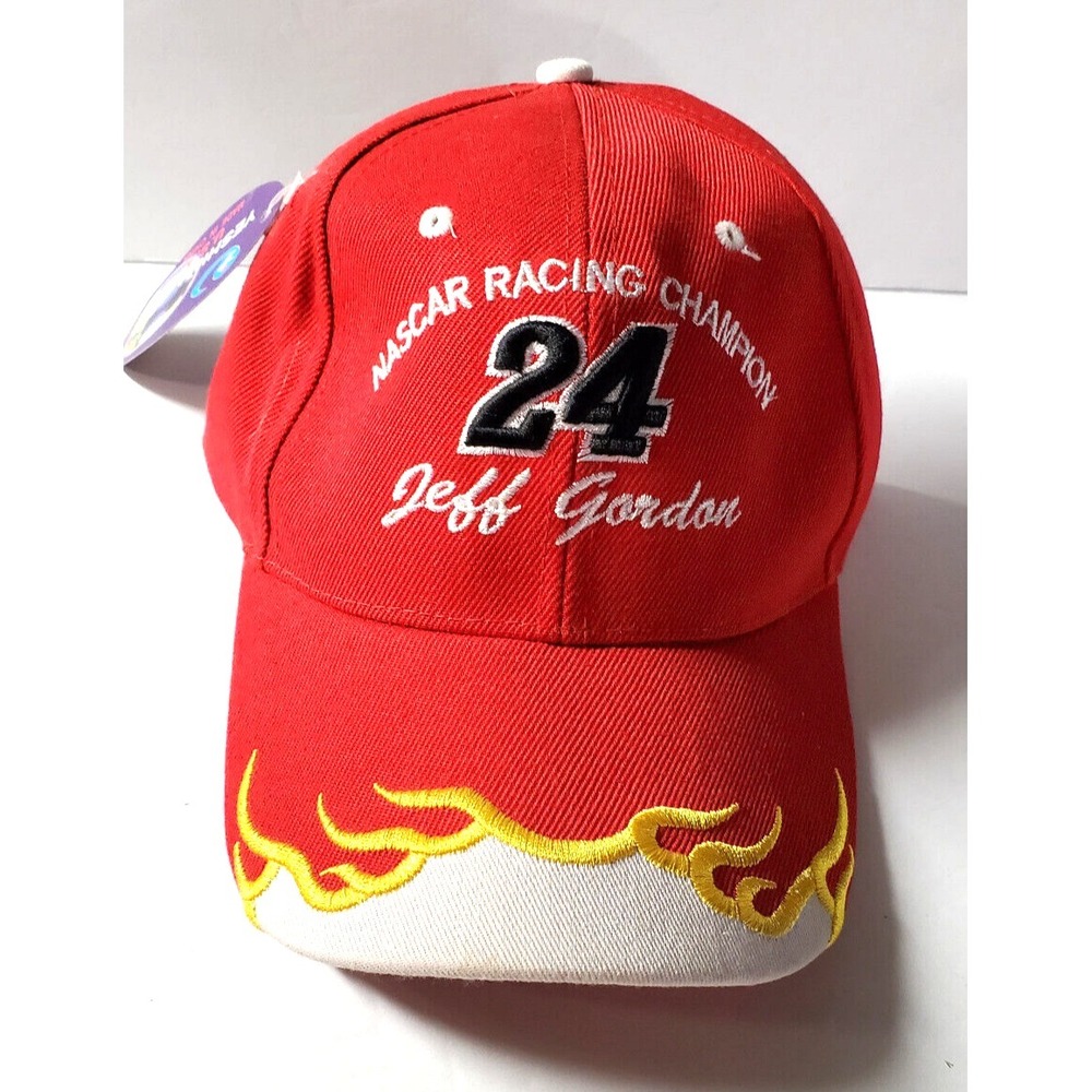 Jeff Gordon NASCAR Hat Cap Racing Champion #24 Hat‎ NWT Red & White